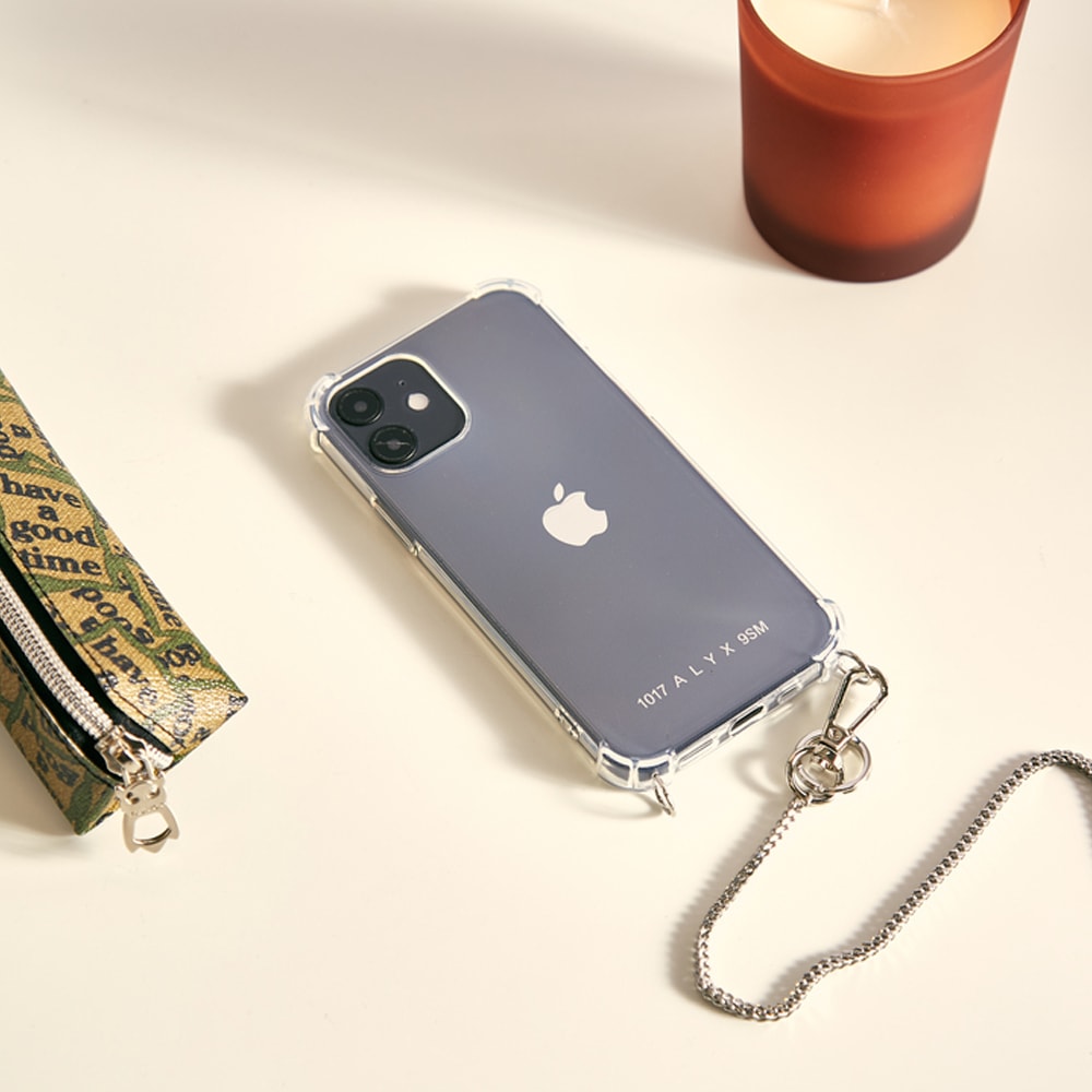 1017 ALYX 9SM Chain Strap iPhone 12 Case Clear & Silver END. (KR)
