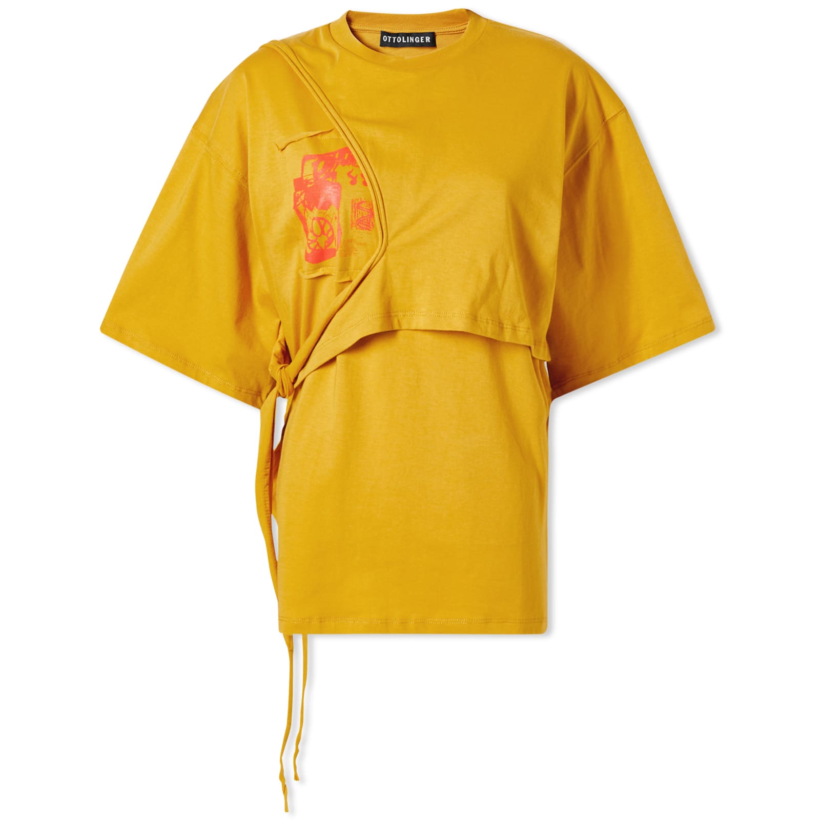Ottolinger graphic wrap tee honey brown end us 