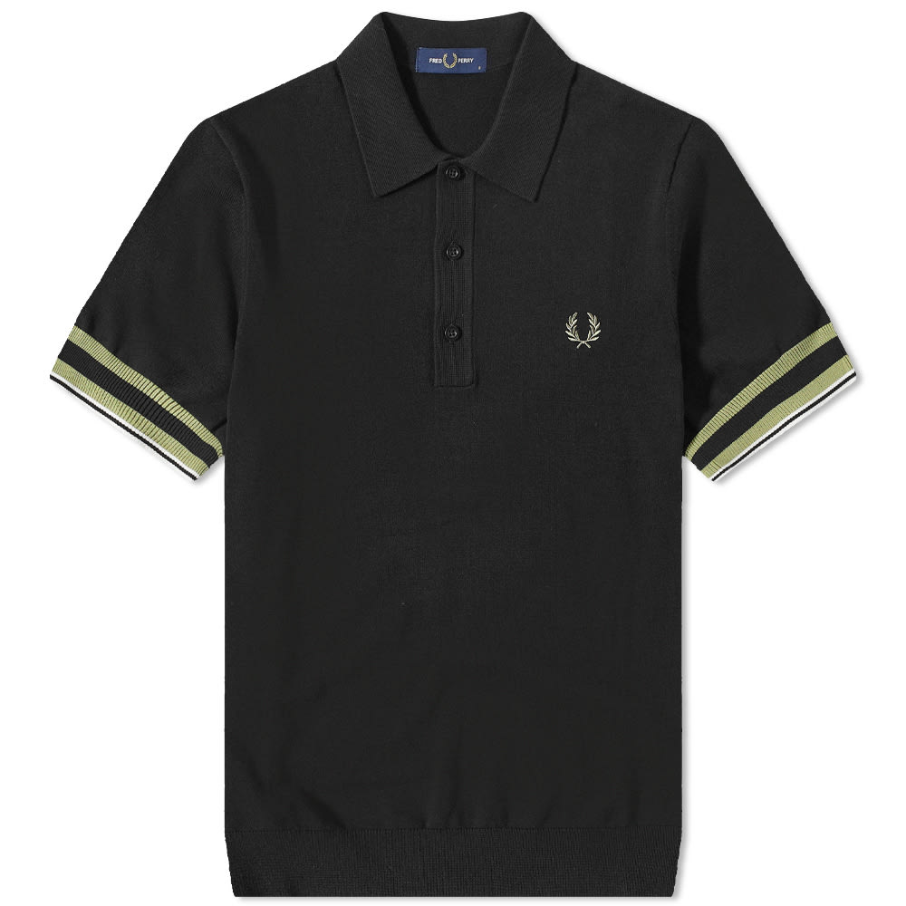 Fred Perry Bold Cuff Knitted Polo Black | END.