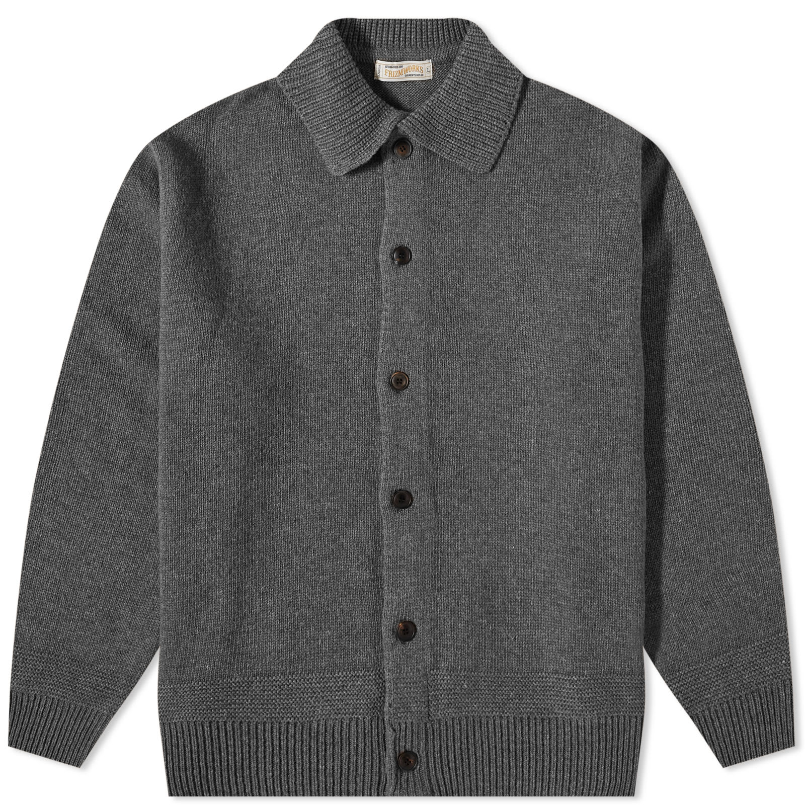 FrizmWORKS Wool Knit Cardigan Jacket Charcoal END. (GB)