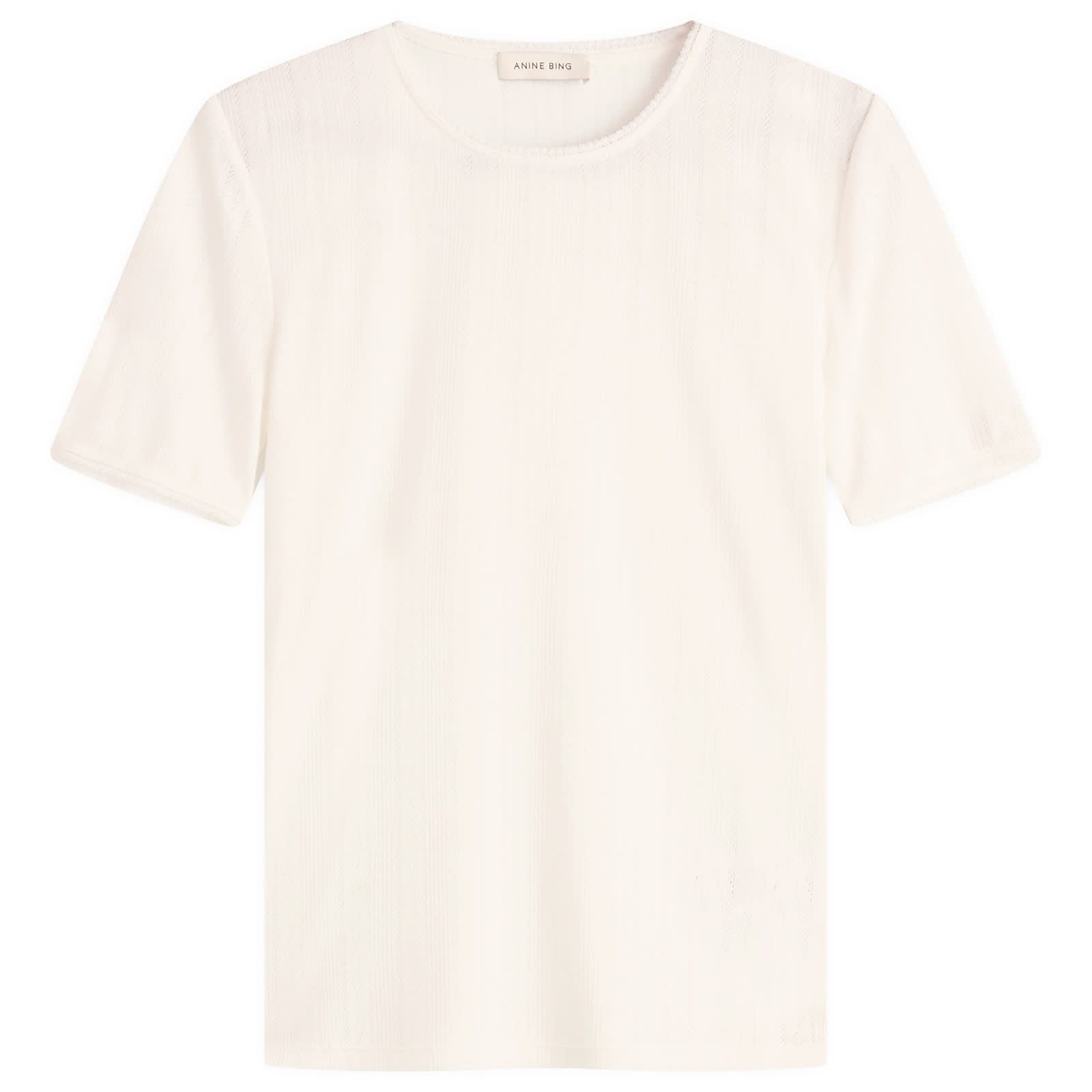 Anine Bing Women's Off White Pia Pointelle T-Shirt