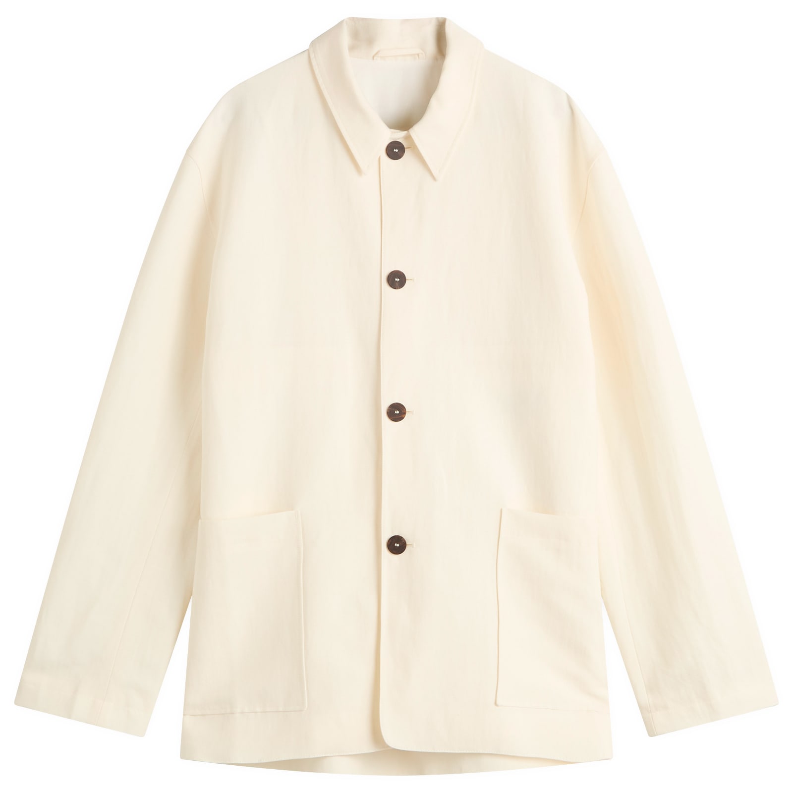 Studio Nicholson Men's Parcht Nopi Cotton Linen Shirt Jacket