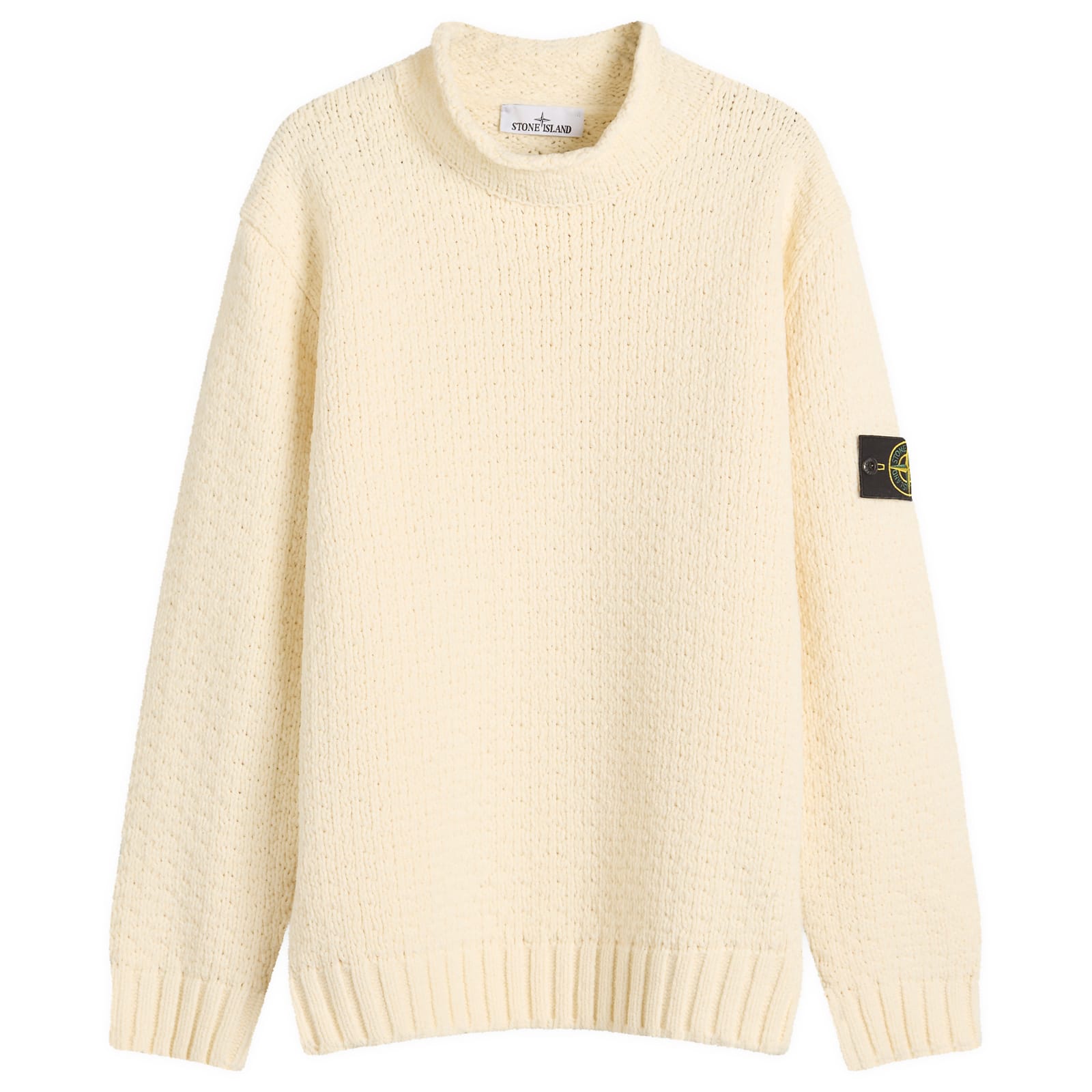 Stone Island Men's Ivory Cotton Chenille Jumper