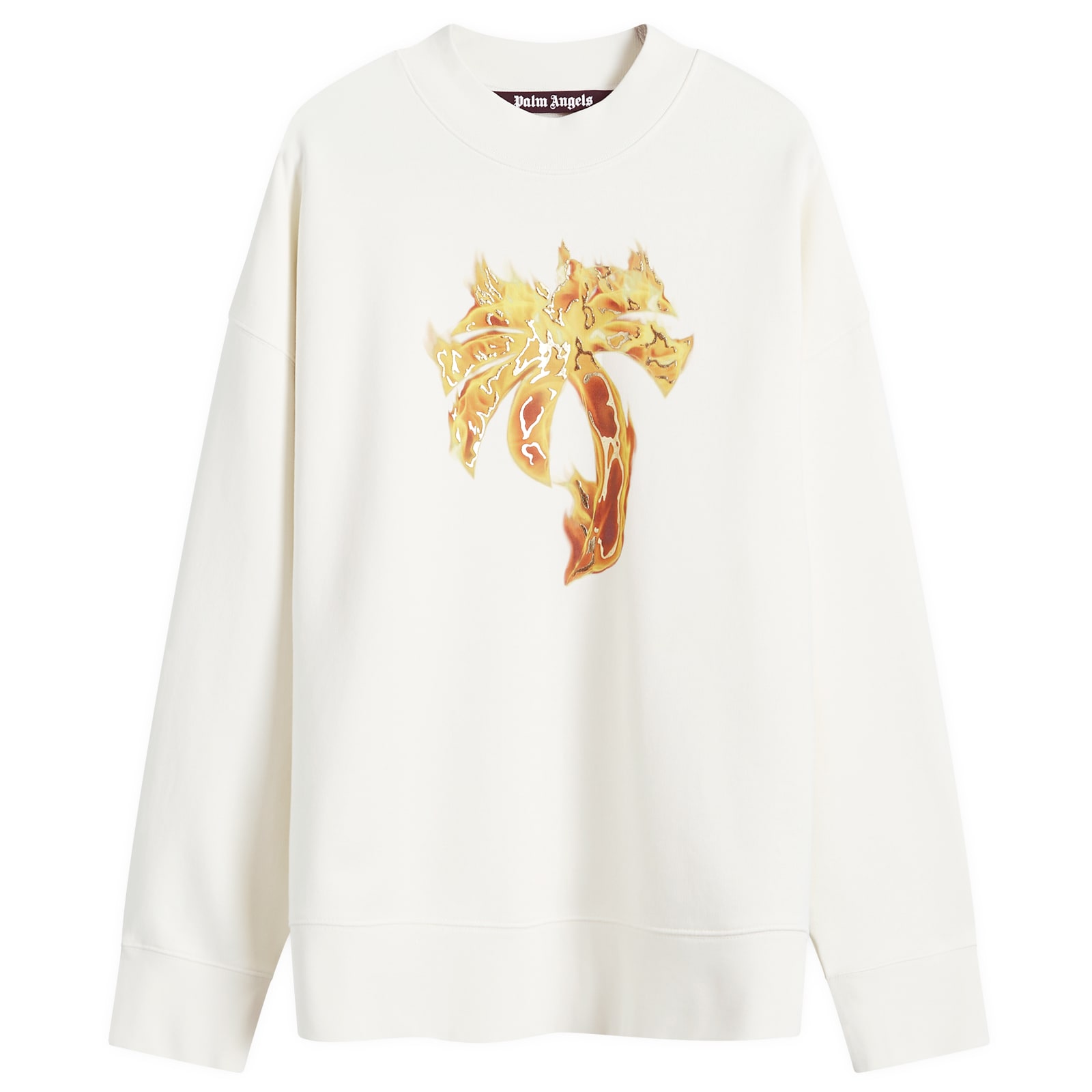 スウェット・トレーナー PALM ANGELS 'Burning monogram' sweatshirt White Off-White Burning Monogram Sweatshirt by Palm Angels on Sale