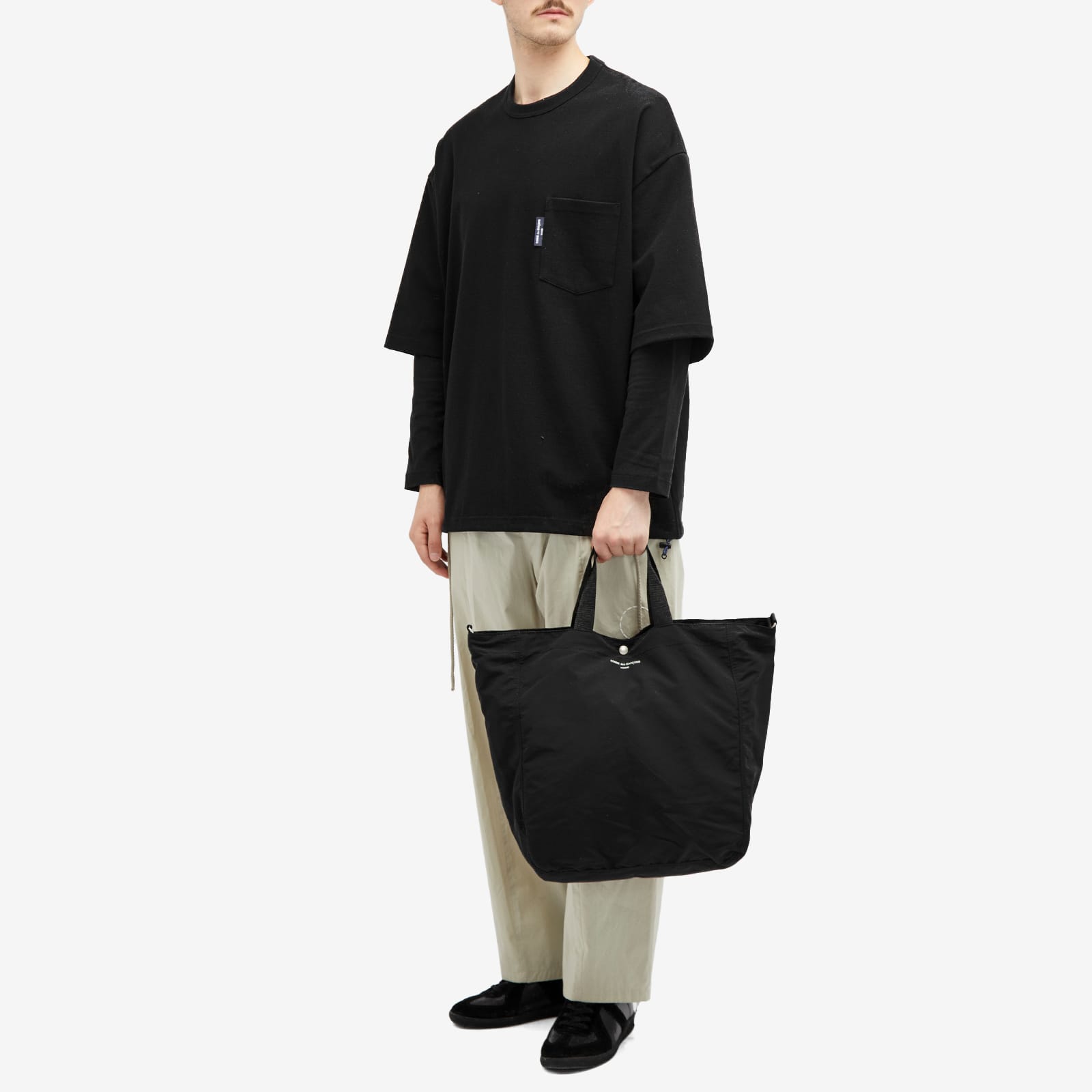 Comme des Garçons Homme Men's 2-Way Logo Tote Bag Black | HN-K292