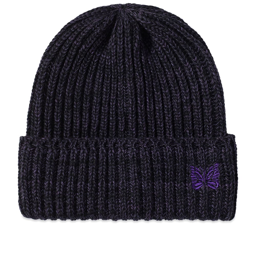 Needles Wool Logo Beanie Hat Purple 