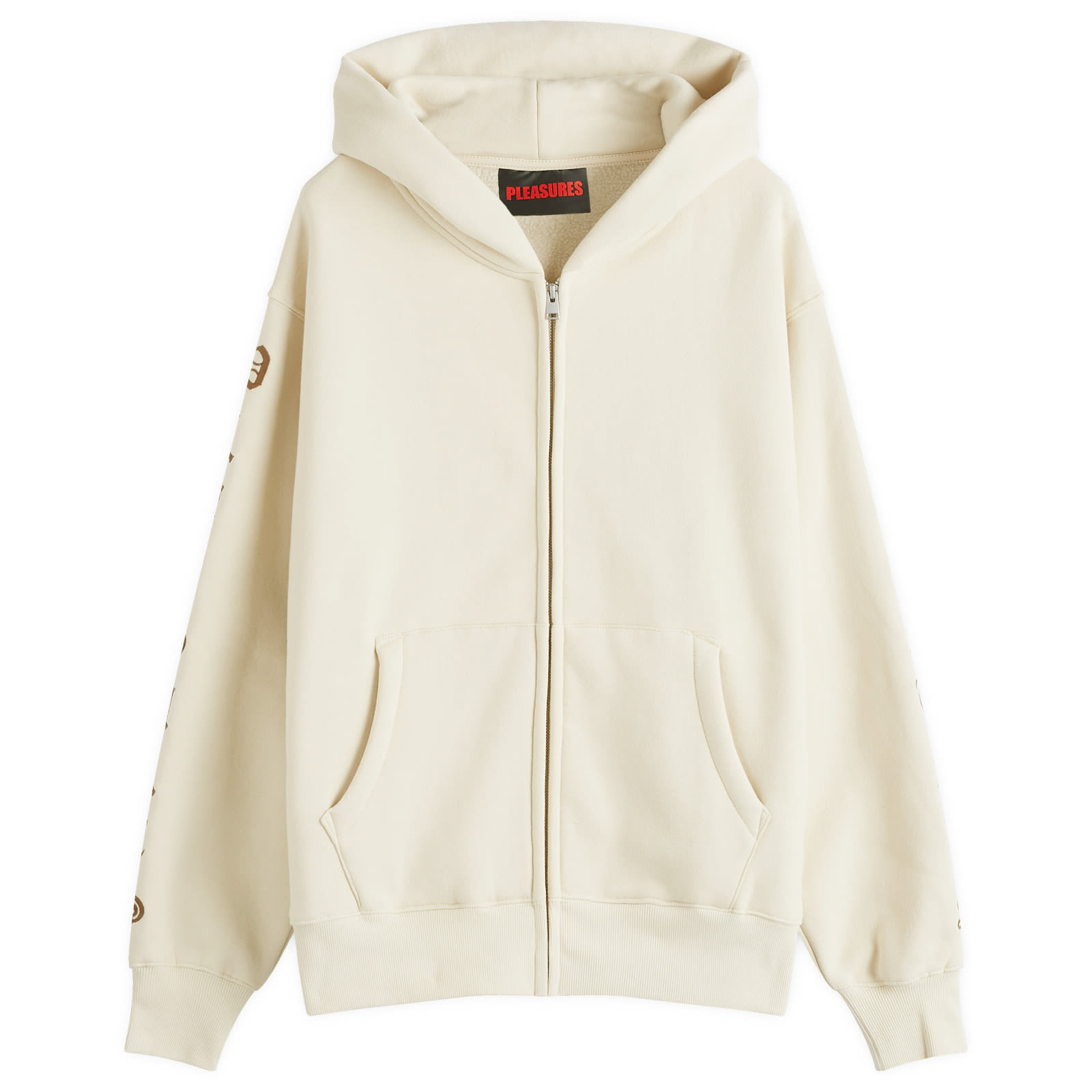 PLEASURES｜HOOD/ZIP-UP (P22W002 NATURAL) OE Zip Up Hoodie in Natural