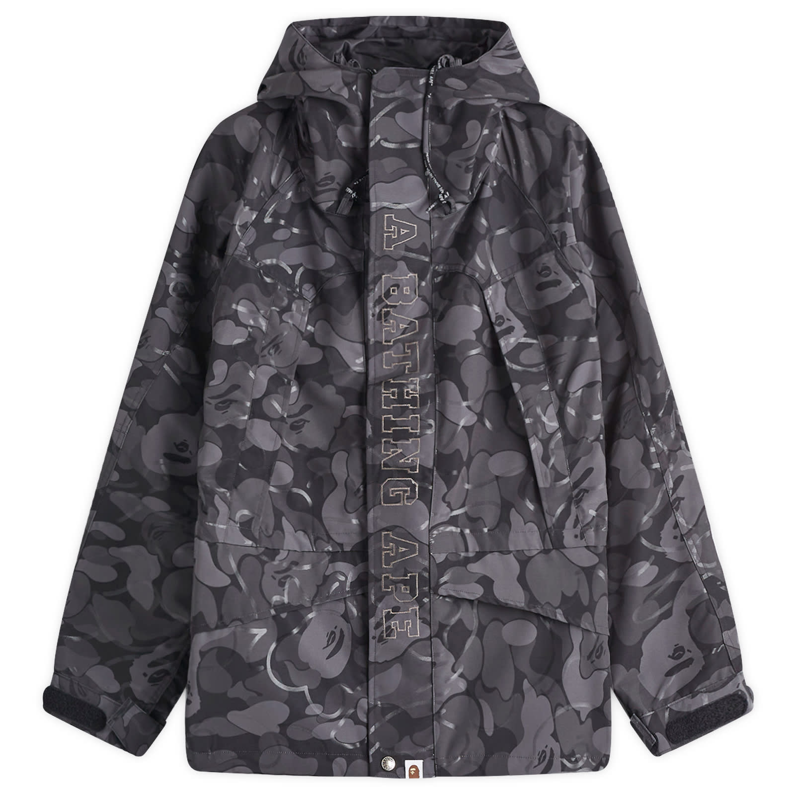 A Bathing Ape Men's Laminated Camo Snowboard Jacket Black