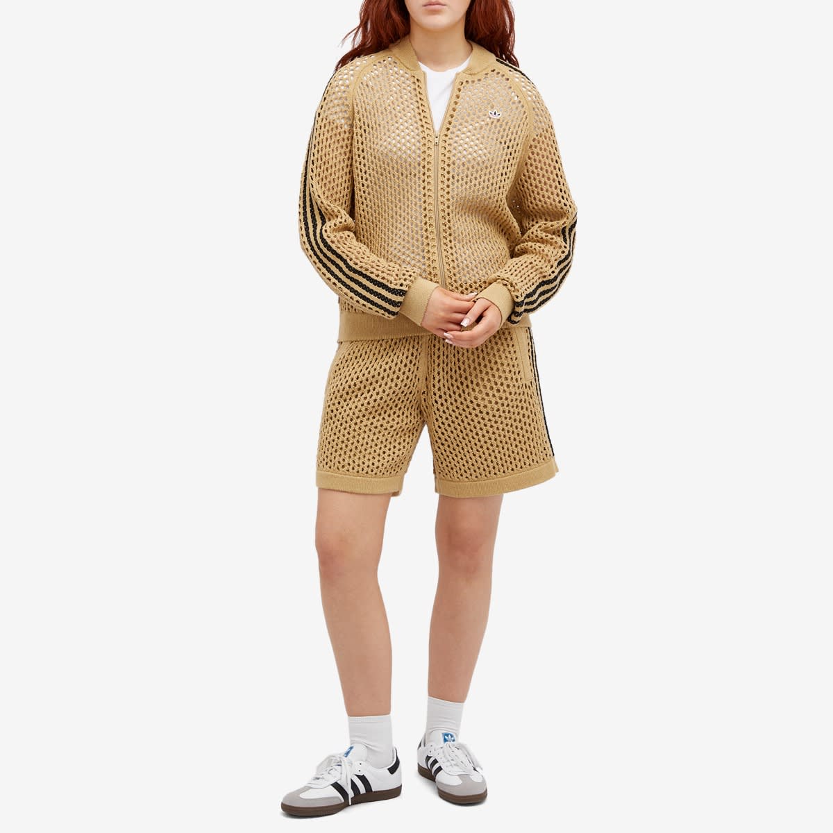 レディースウェア adidas x CLOT Crochet Track Top Beige M adidas CLOT CROCHET SST Track Top by Edison Chen IM7909