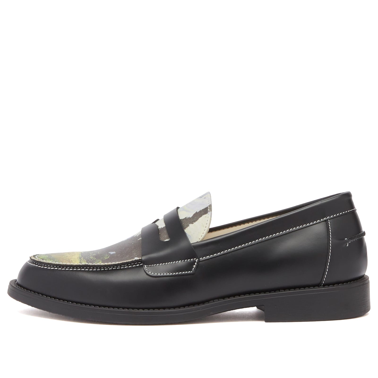 Duke Dexter Men’s Wilde Wheat Field Penny Loafer Black/White