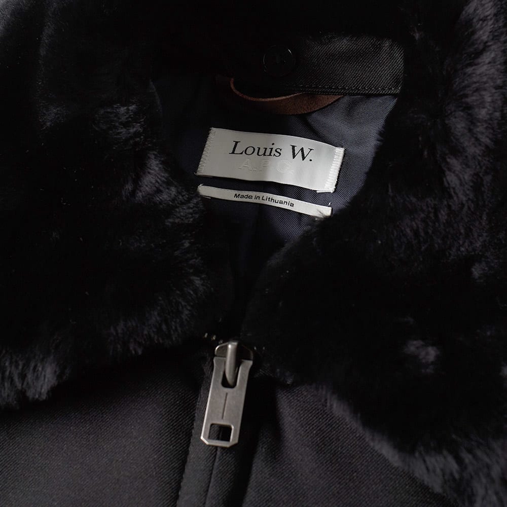 A P C Louis W Alpha Shearling Collar Jacket