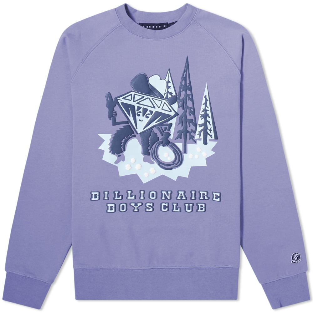 Pastel colours, sweet motifs and street swagger? It must be Billionaire Boys Club. This soft lilac sweater features the synonymous diamond motif dressed up as a cowboy for Pre Spring 2020 and swinging a lasso above the brand name in a Western-inspired font.100% CottonCrewneckRaglan SleevesPrinted BrandingRibbed Trims