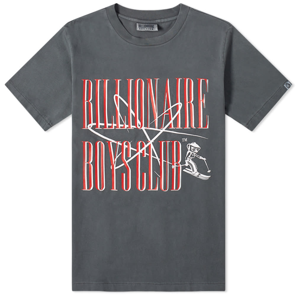 Billionaire Boys Club’s Pre-Spring collection took the theme of ‘tropical winter’, hence this t-shirt, with its astronaut skier motif. Pigment dyeing gives the black cotton a vintage-look fade while the retro font spelling out the brand name compounds the thrift store aesthetic. To add that final BBC touch, the snow tracks take the shape of an atom.100% CottonPigment DyedRibbed CrewneckPrinted Branding