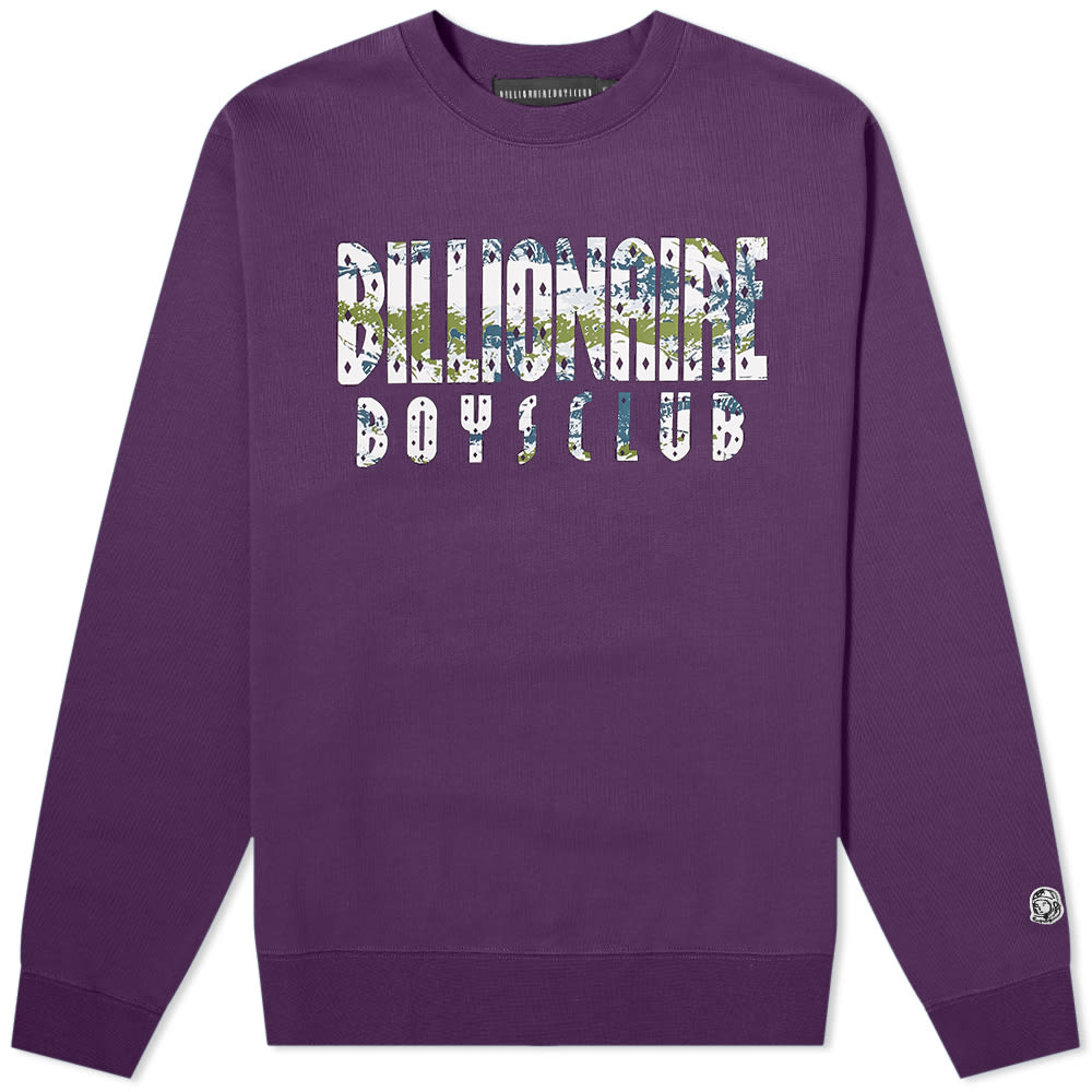 Billionaire Boys Club took inspiration from both the tropics and the slopes this season, with colourful designs and mountainous prints. Following suit, this rich purple sweat is printed with the brand logo over a skiing scene. In an off-piste finishing touch, it also commemorates the 50th anniversary of the moon landings with its astronaut embroidery at the cuff and collar.100% CottonPrinted BrandingRibbed Trims