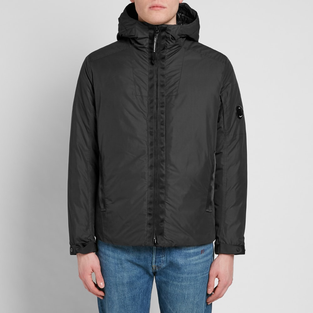 C P Company Arm Lens Filled Hooded Jacket Black End