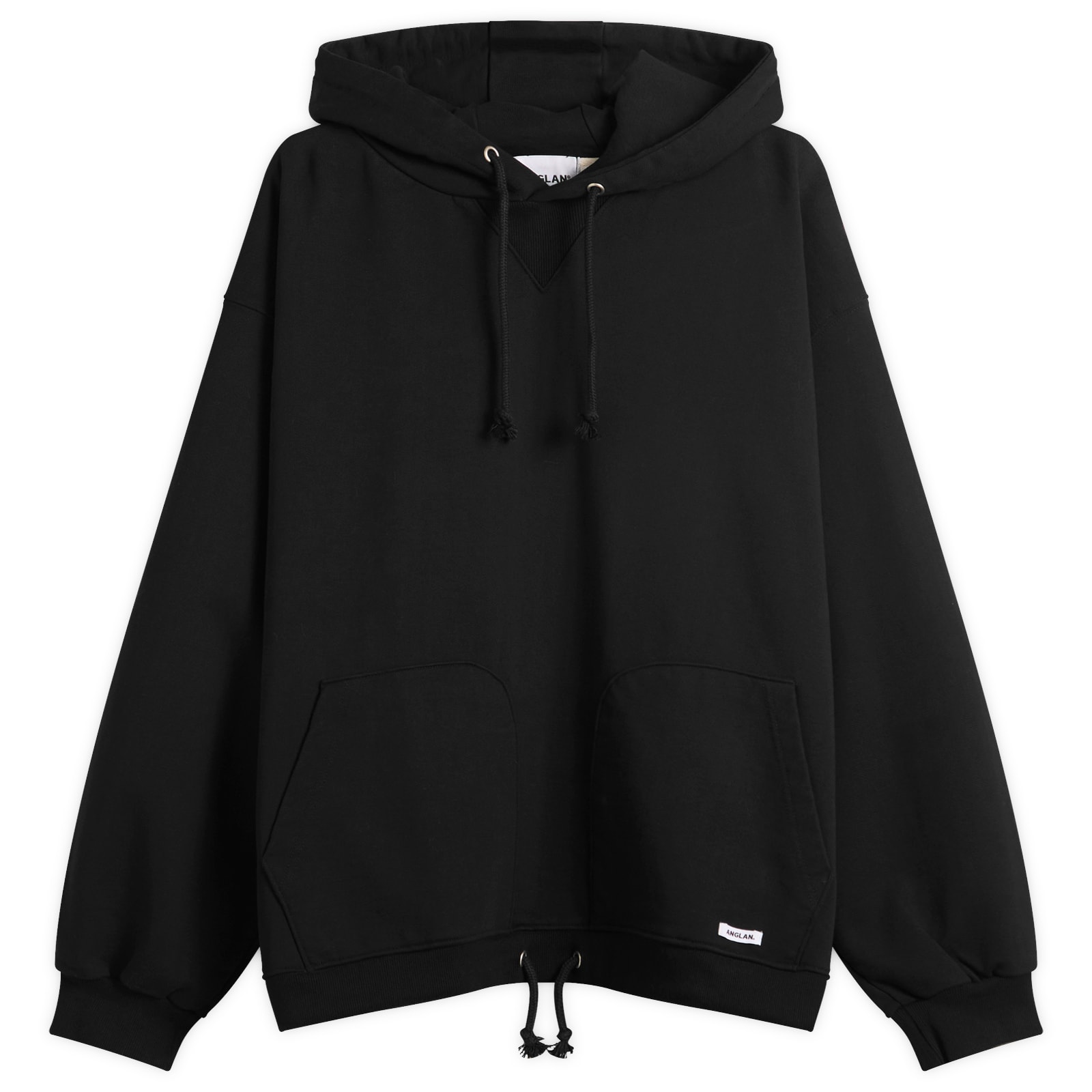 Anglan Men’s Double Valley Tuck Sweat Hoodie Black