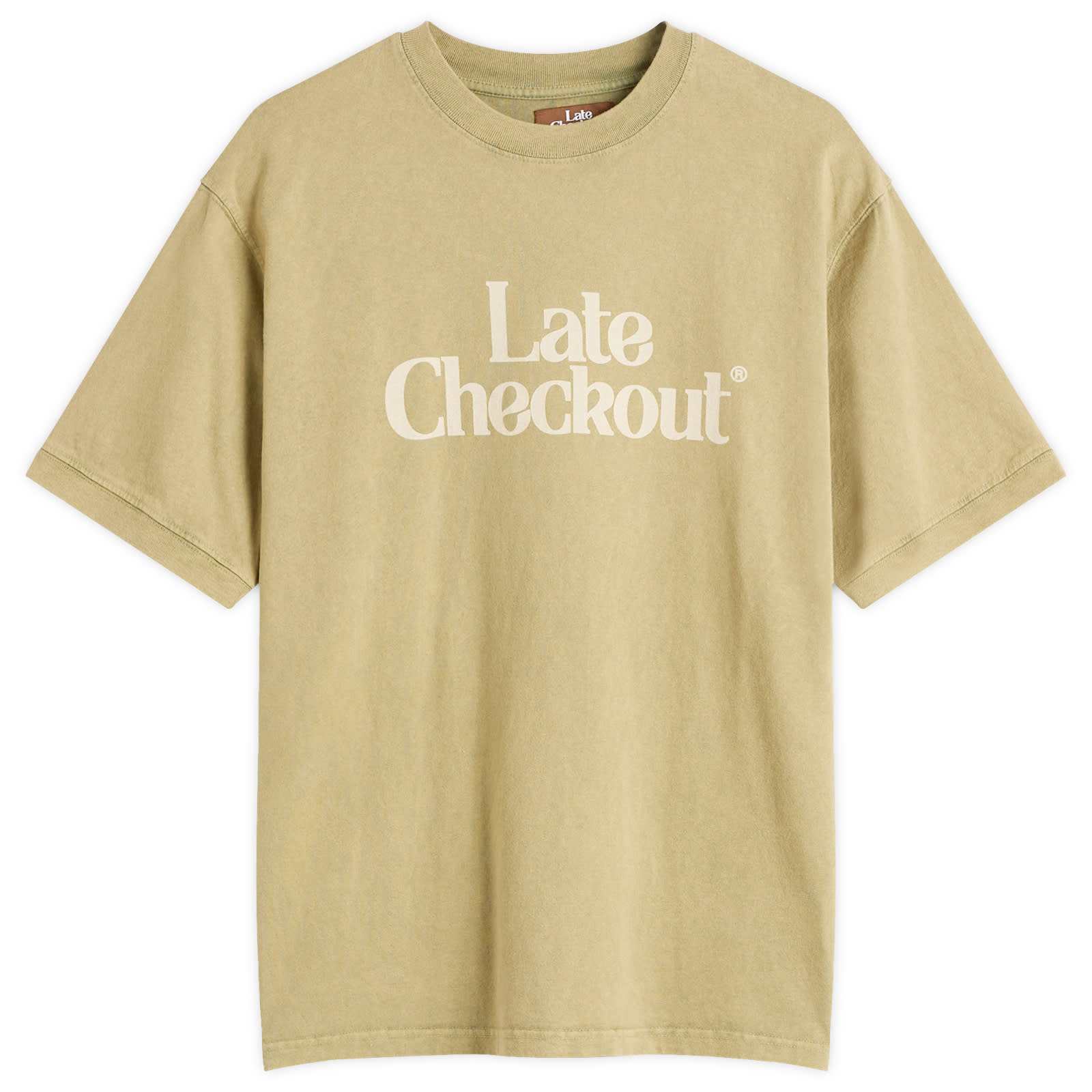 Late Checkout Men’s Green Logo Vintage Ringer Tee