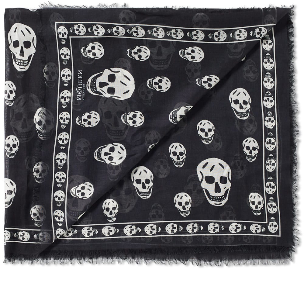 Alexander McQueen Skull Scarf Black & Ivory | END. (US)