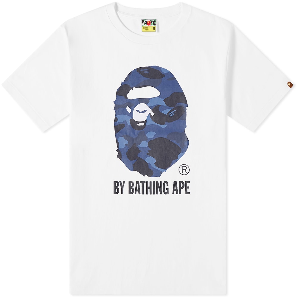 bathing ape blue camo shirt