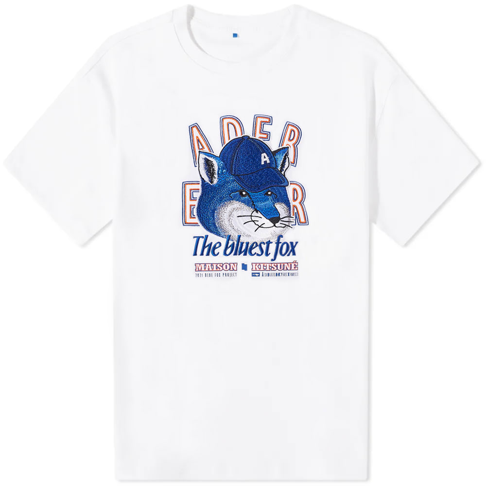 Maison Kitsuné X ADER error The Bluest Fox T-Shirt White
