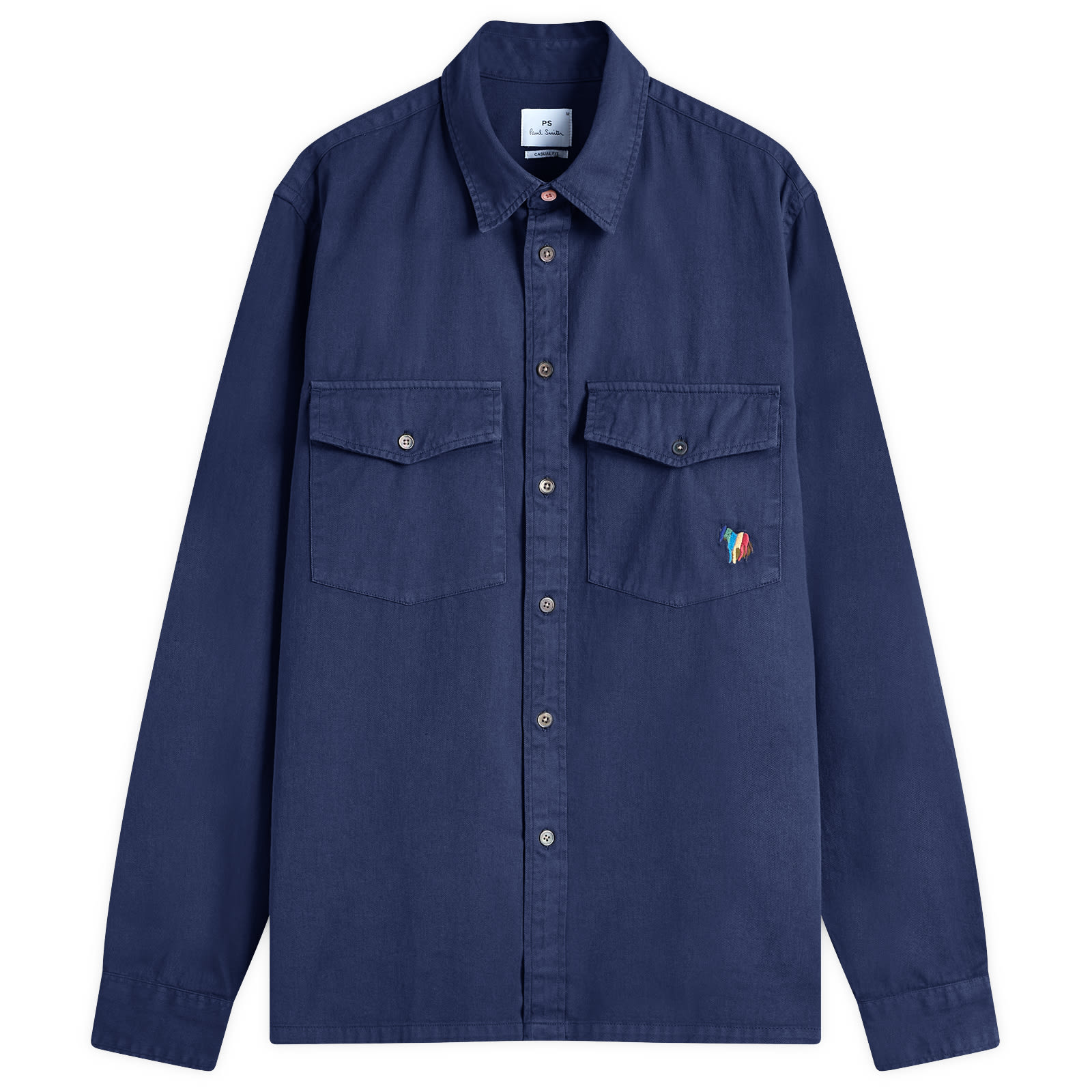 1647 paul smith シャツ Paul Smith Men's 2-Pocket Broadstripe Zebra Shirt Navy - Curated