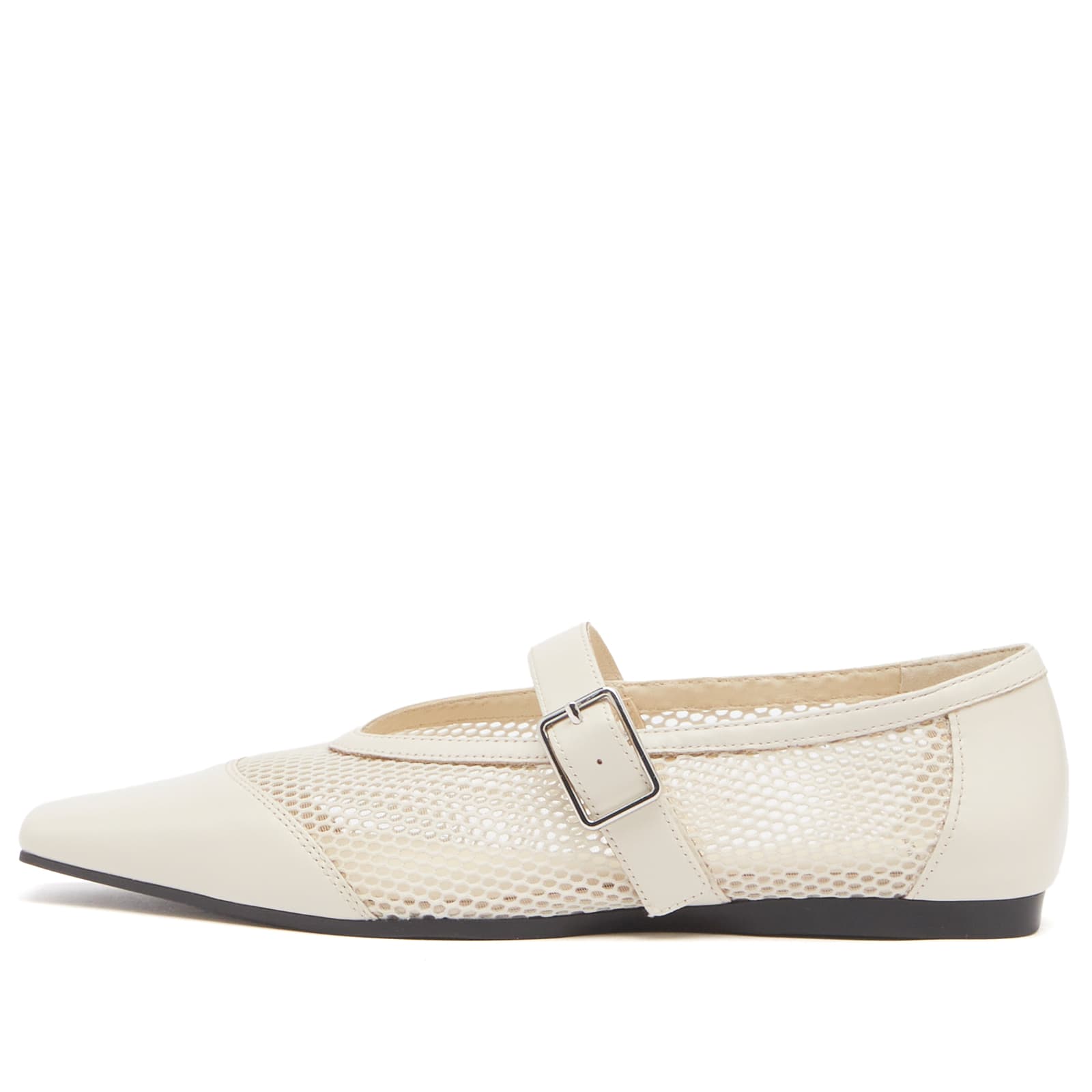 Vagabond Shoemakers Women's Off White Wiolette Buckle Ballet Shoe In Mesh