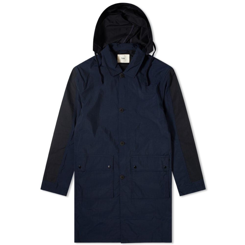 Navy hooded mac clearance