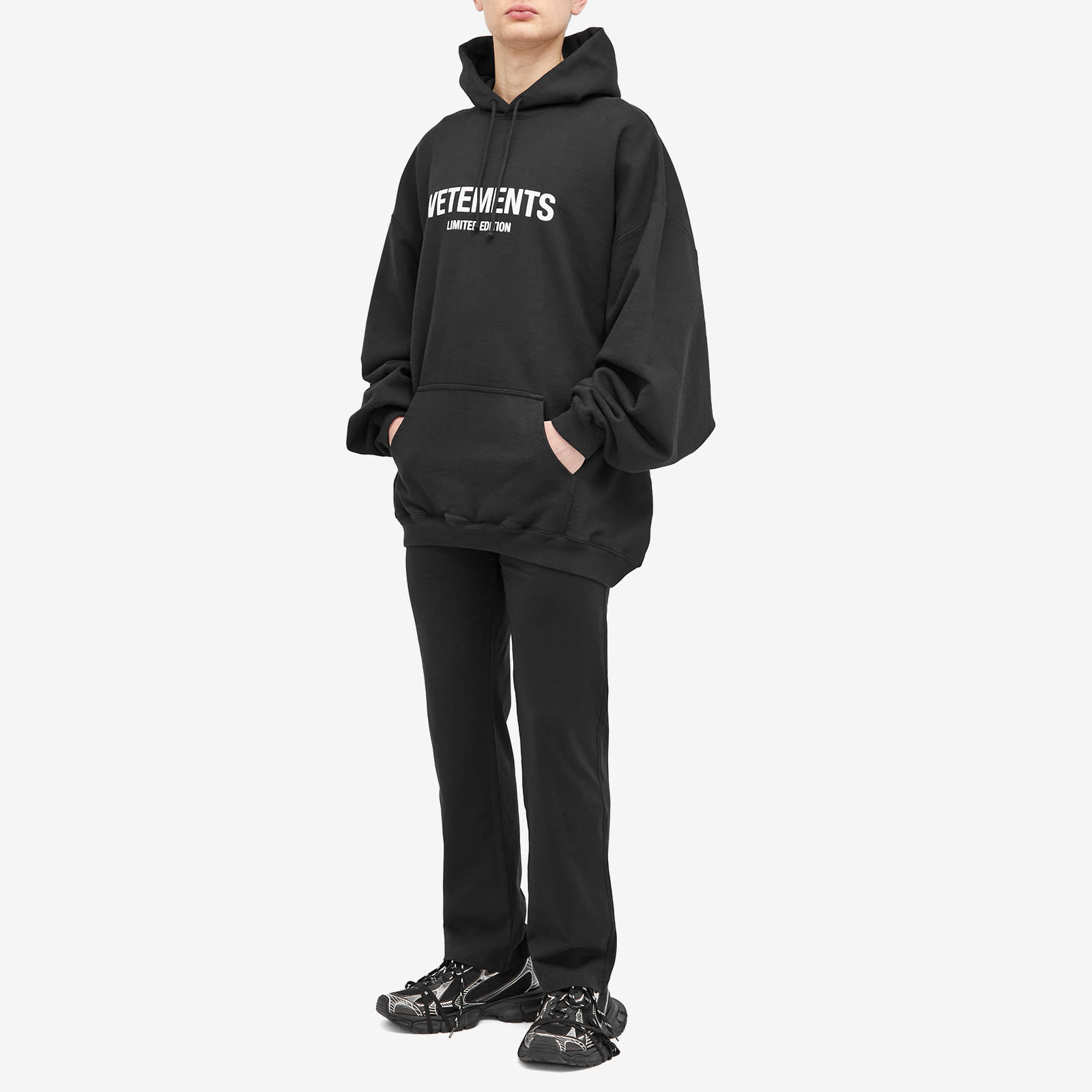 Vetements Men's Limited Edition Logo Hoodie Black/White