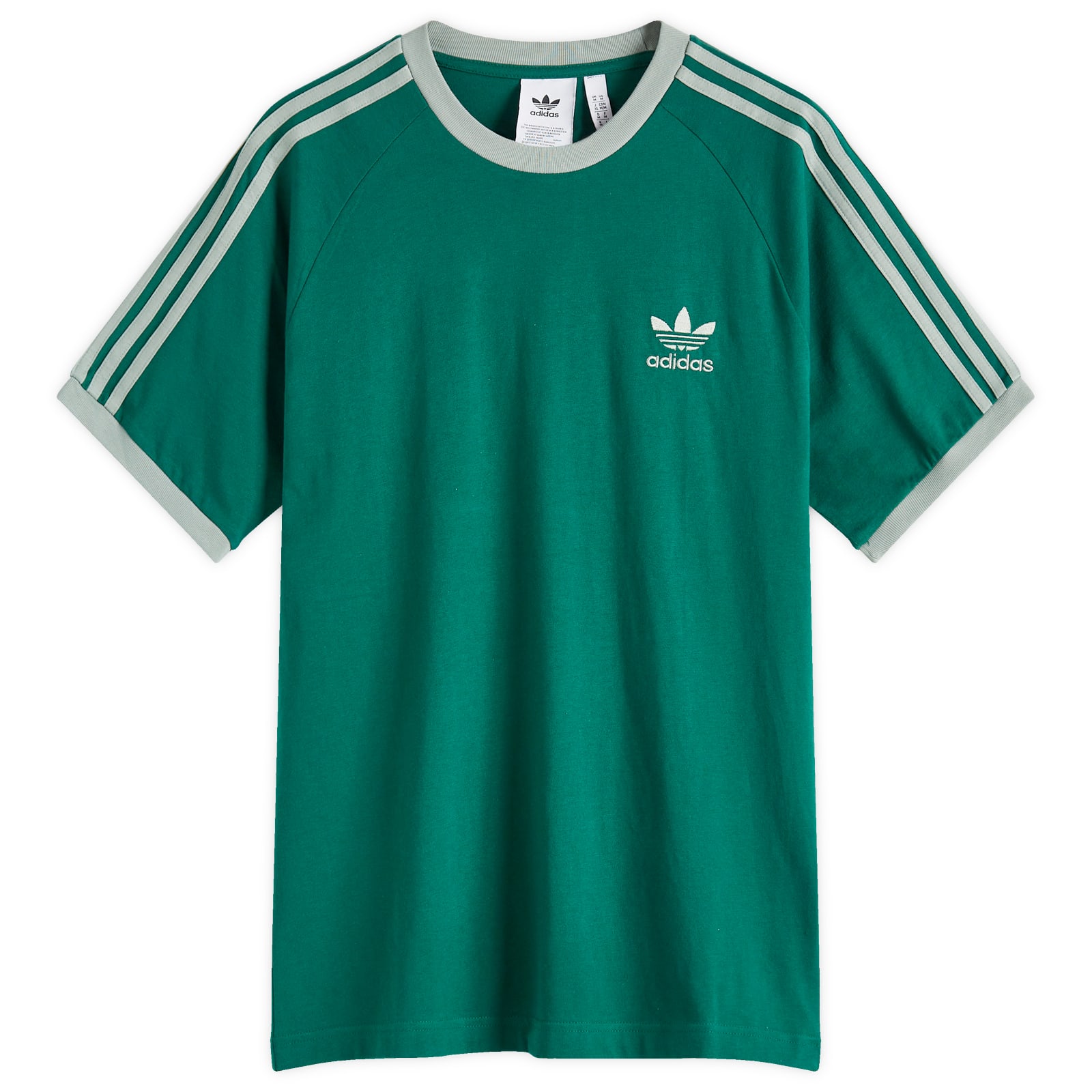adidas 3-Stripes T-Shirt Collegiate Green - Curated Menswear