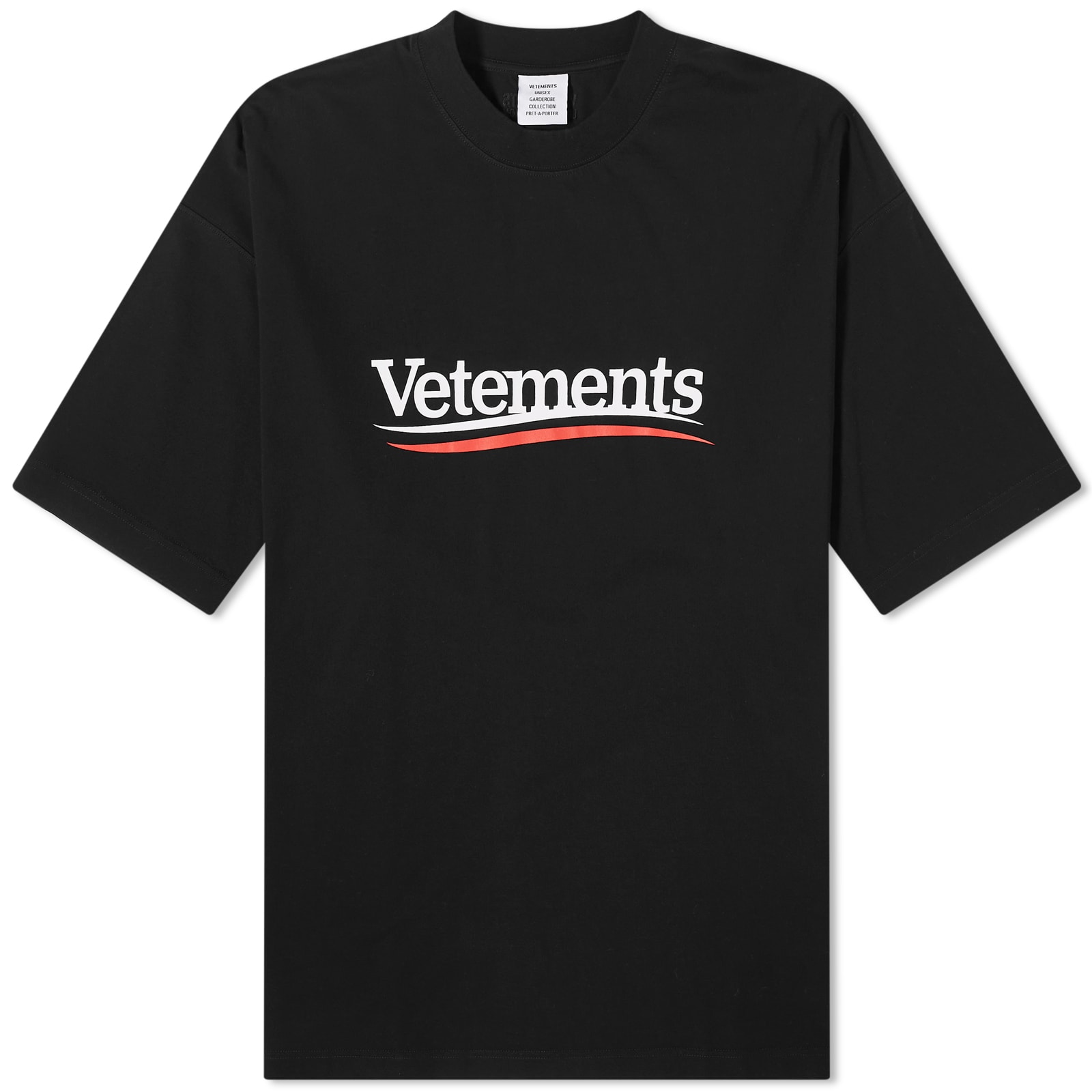 Tシャツ・カットソー Vetements UE64TR440B CAMPAIGN LOGO T-shirt VETEMENTS Campaign Logo T-Shirt Black | END. (US)