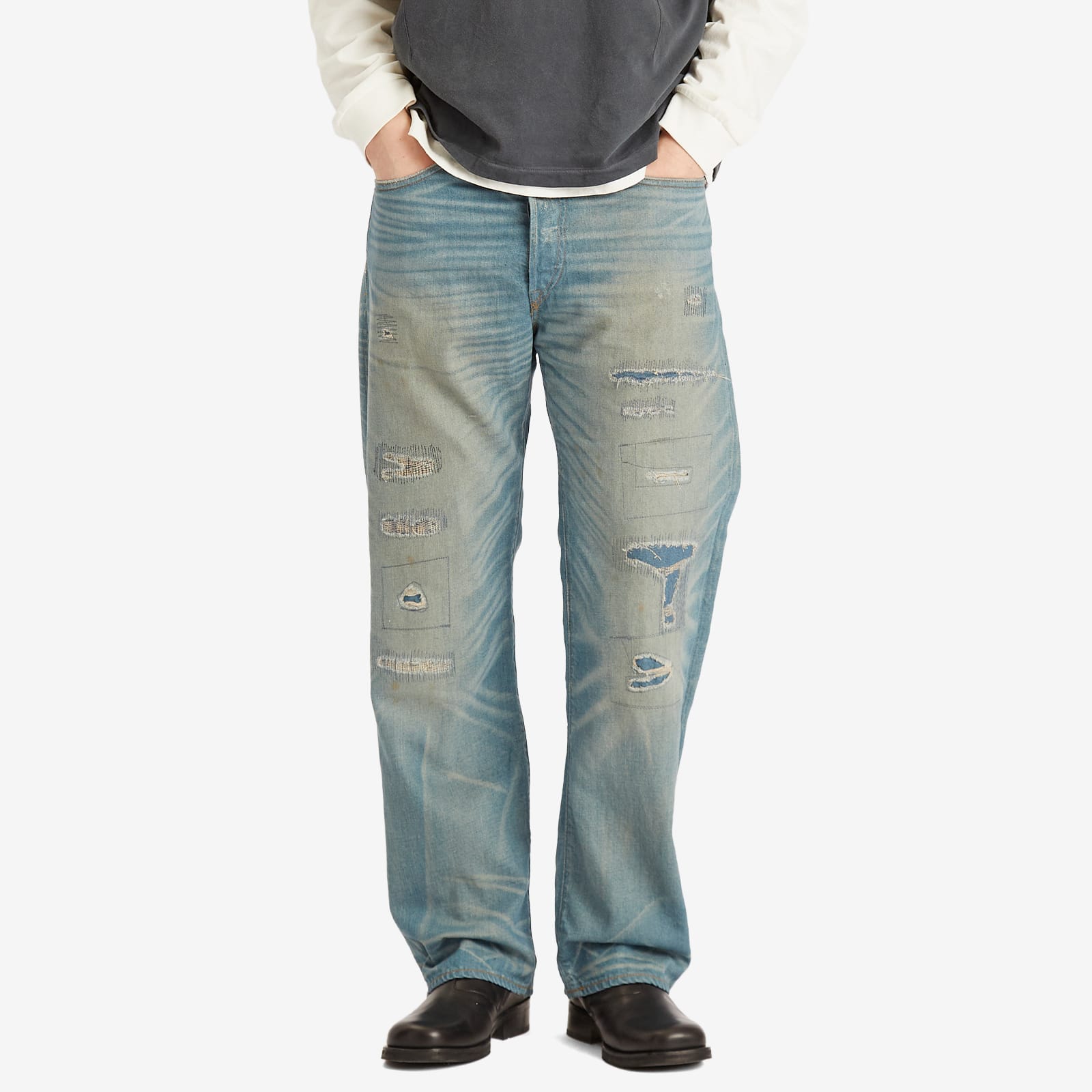 RRL Men's Vintage 5 Pocket Selvedge Relaxed Fit Jeans Plainfield