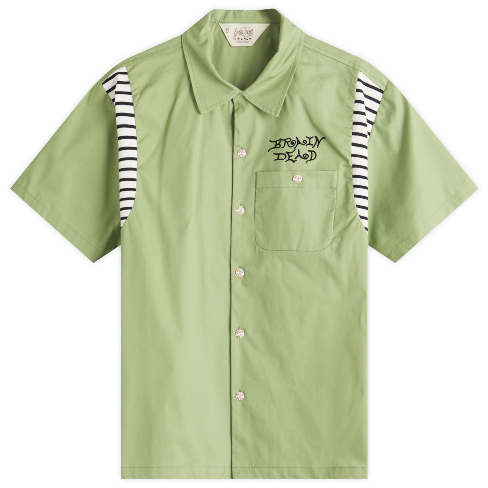 Tシャツ・カットソー BRAIN DEAD COBRA FLOCKED BOWLING SHIRT (BDS25T040042 STON) Cobra Flocked Bowling Shirt - Stone – Brain Dead