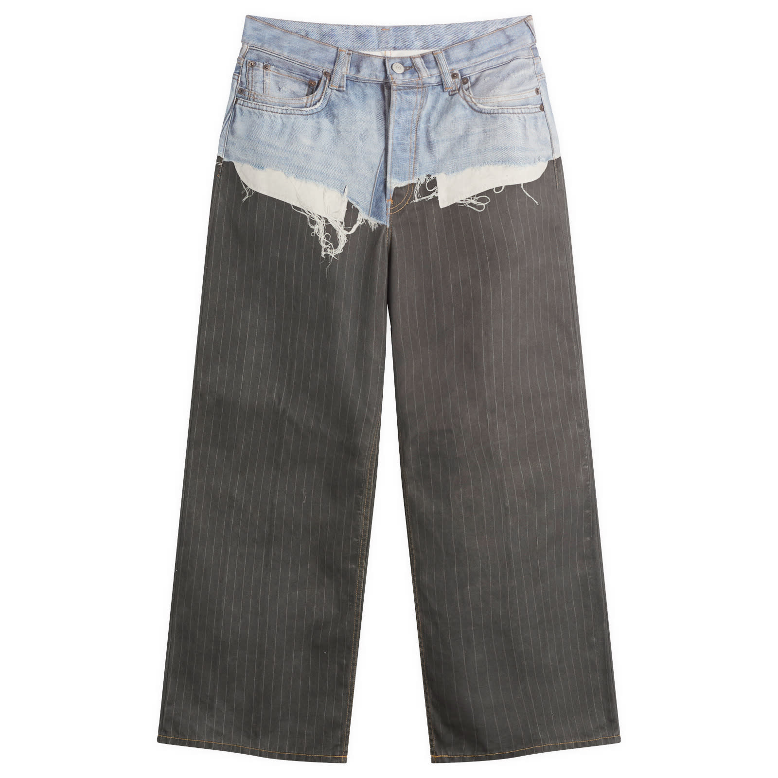 Acne Studios Men’s 1981 Trompe l’oeil Pinstripe Print Jeans Blue/Black