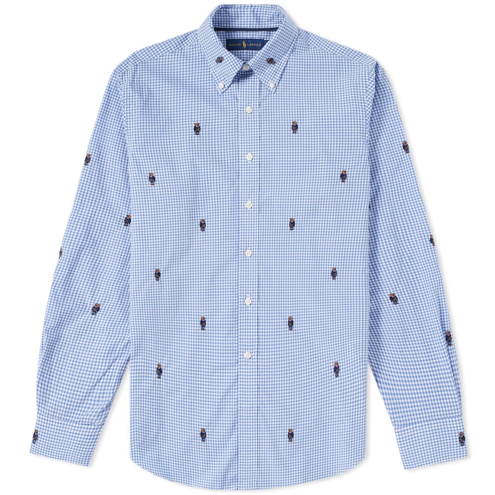 Polo bear gingham cotton shirt Clearance