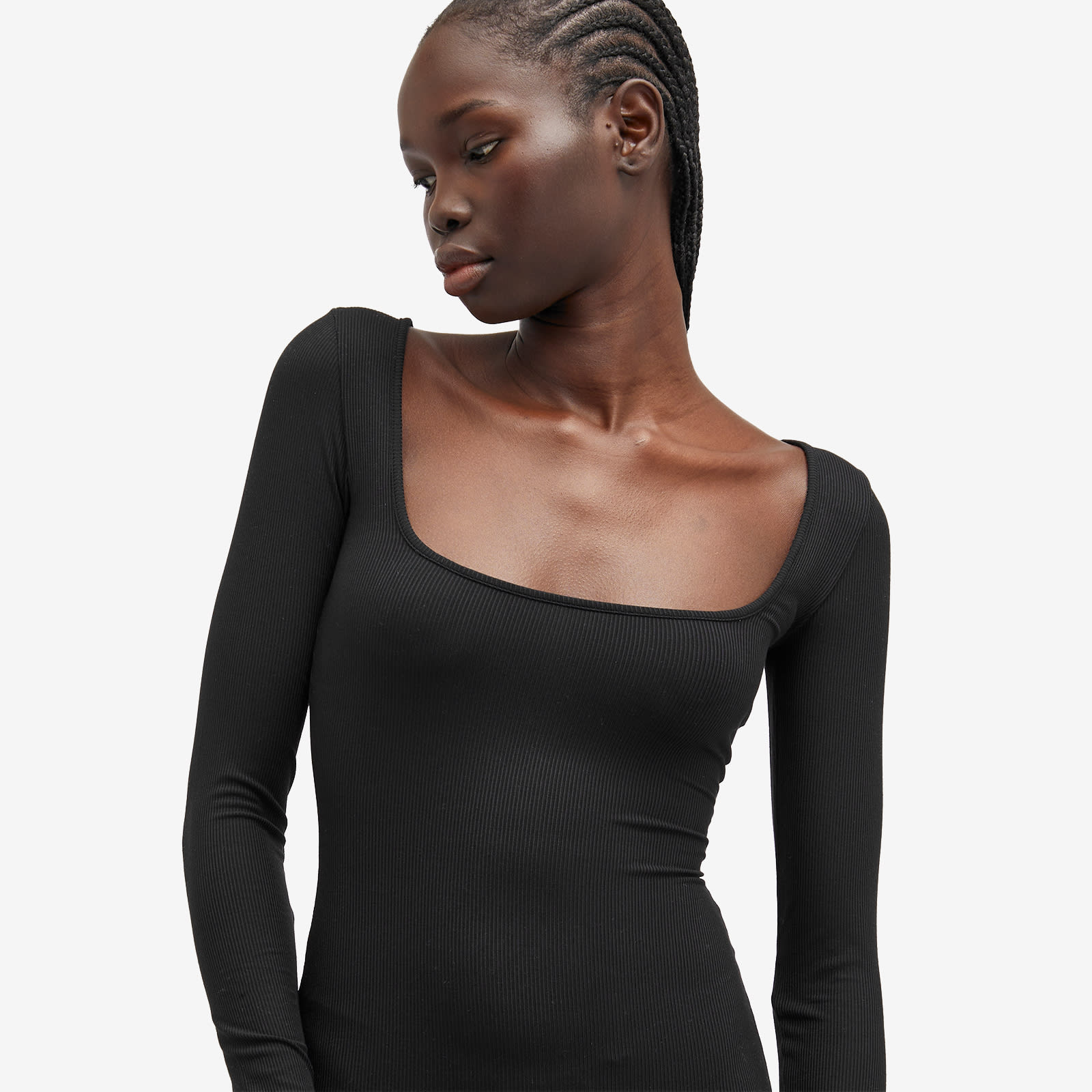 skims soft lounge long sleeve dress Skims Soft Lounge Long Sleeve Keyhole Dress In Black - 40% Off