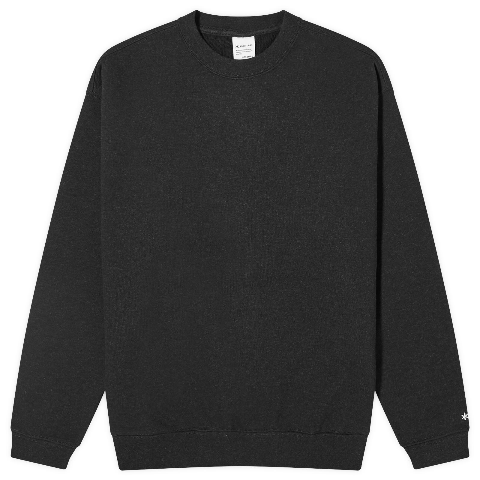 Snow Peak Women's Black Recycled Cotton Crew Neck Sweat
