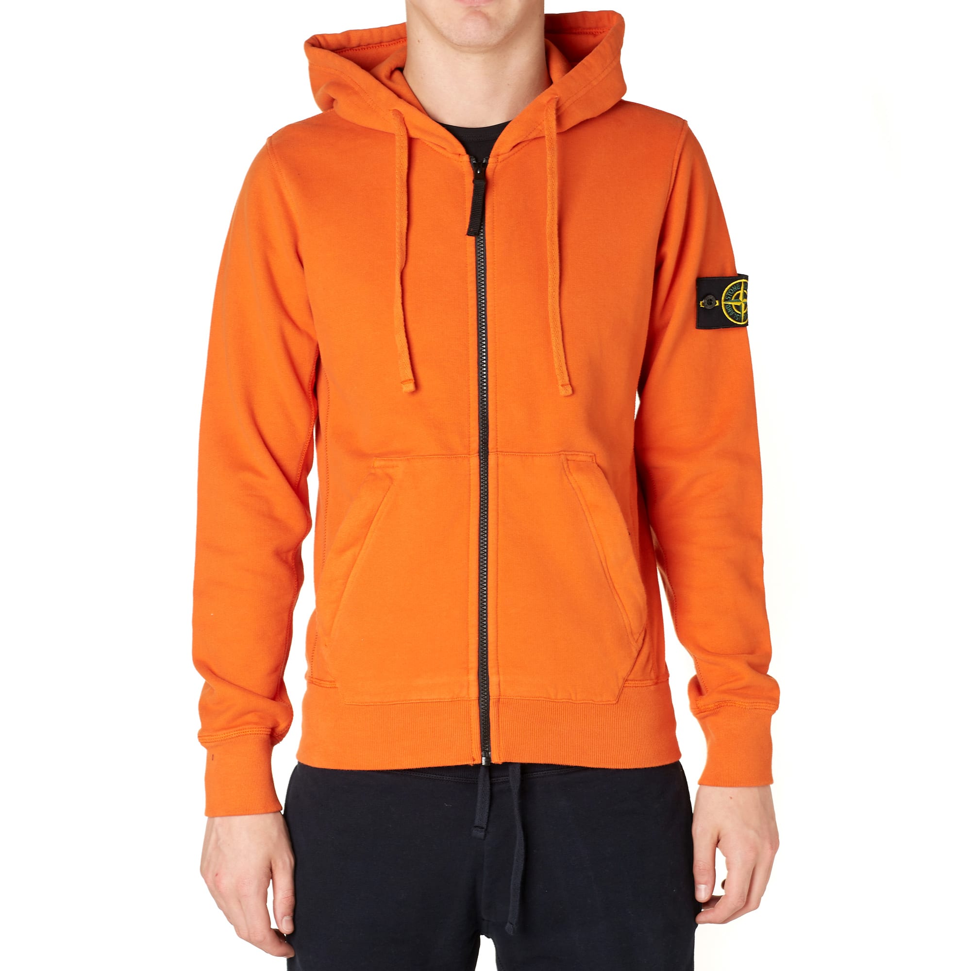 Orange stone island zip hoodie Clearance