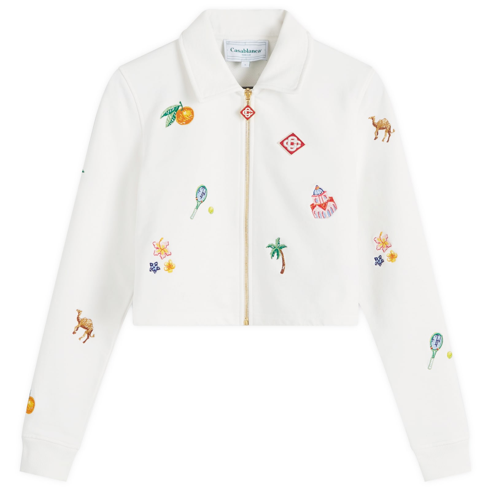 Casablanca Elements En Crayon Crop Track Jacket White