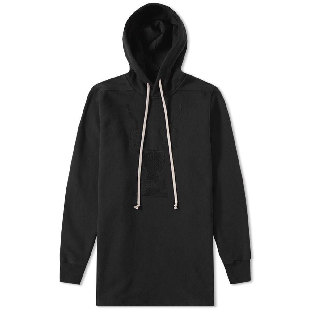 Rick Owens DRKSHDW Embroidered Logo Hoody Black & Black | END. (US)