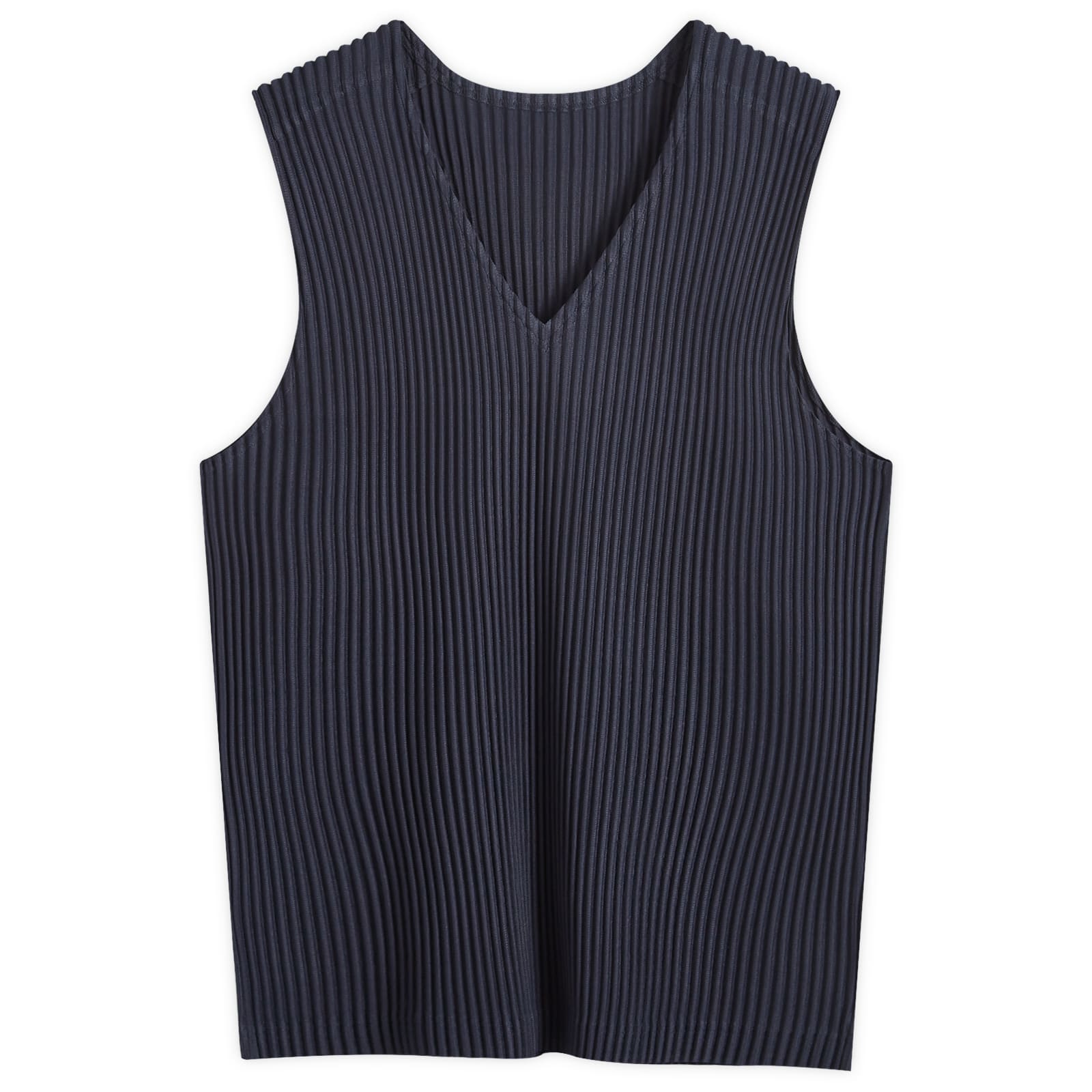 Homme Plissé Issey Miyake Men's Pleated Vest Navy - Curated Menswear