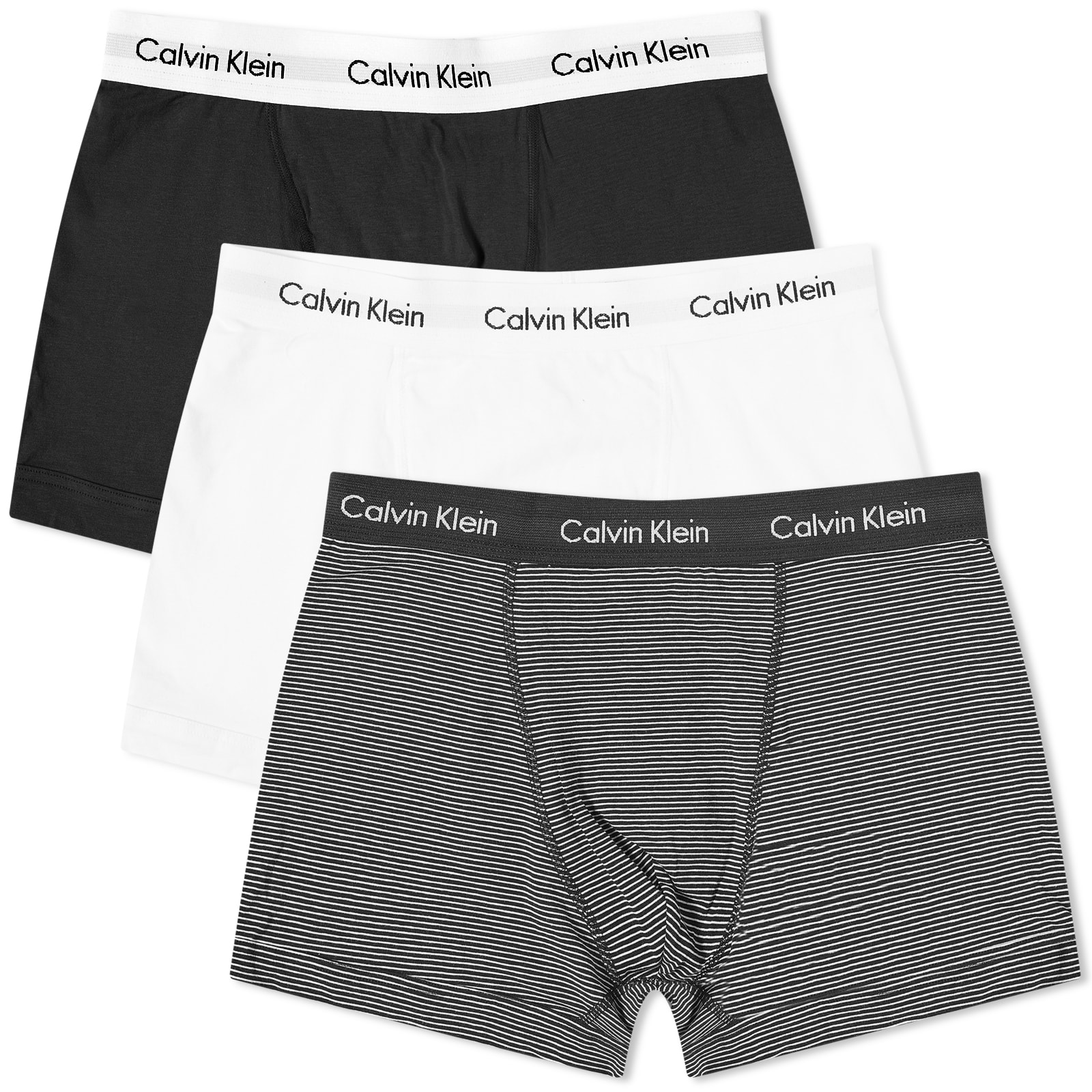 CK Underwear Trunk 3 Pack Black & White Stripes END.