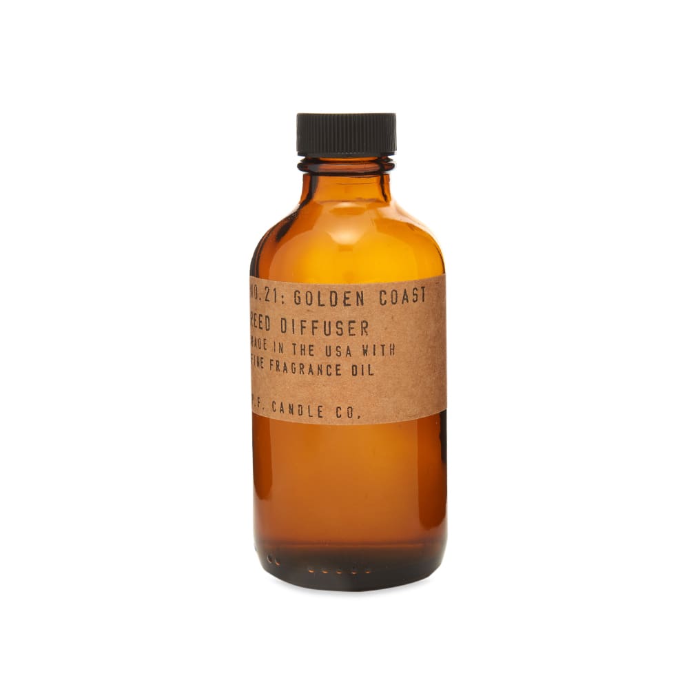 Taking inspiration from California's coastline, the Golden Coast reed diffuser by P.F. Candle Co. offers rich and evocative depth of scent. Salty breezes, a squeeze of lime, a heart of toasted forest sage – it’s a cocktail of summer smells, compounded with eucalyptus and lavender and sitting on a bold base of woodland fir.

2-3 Month Longevity
Top Notes: Eucalyptus, Sea Salt, Lime 
Mid Notes: White Lavender, Sage 
Base Notes: Redwood, Fir, Palo Santo
Made in USA