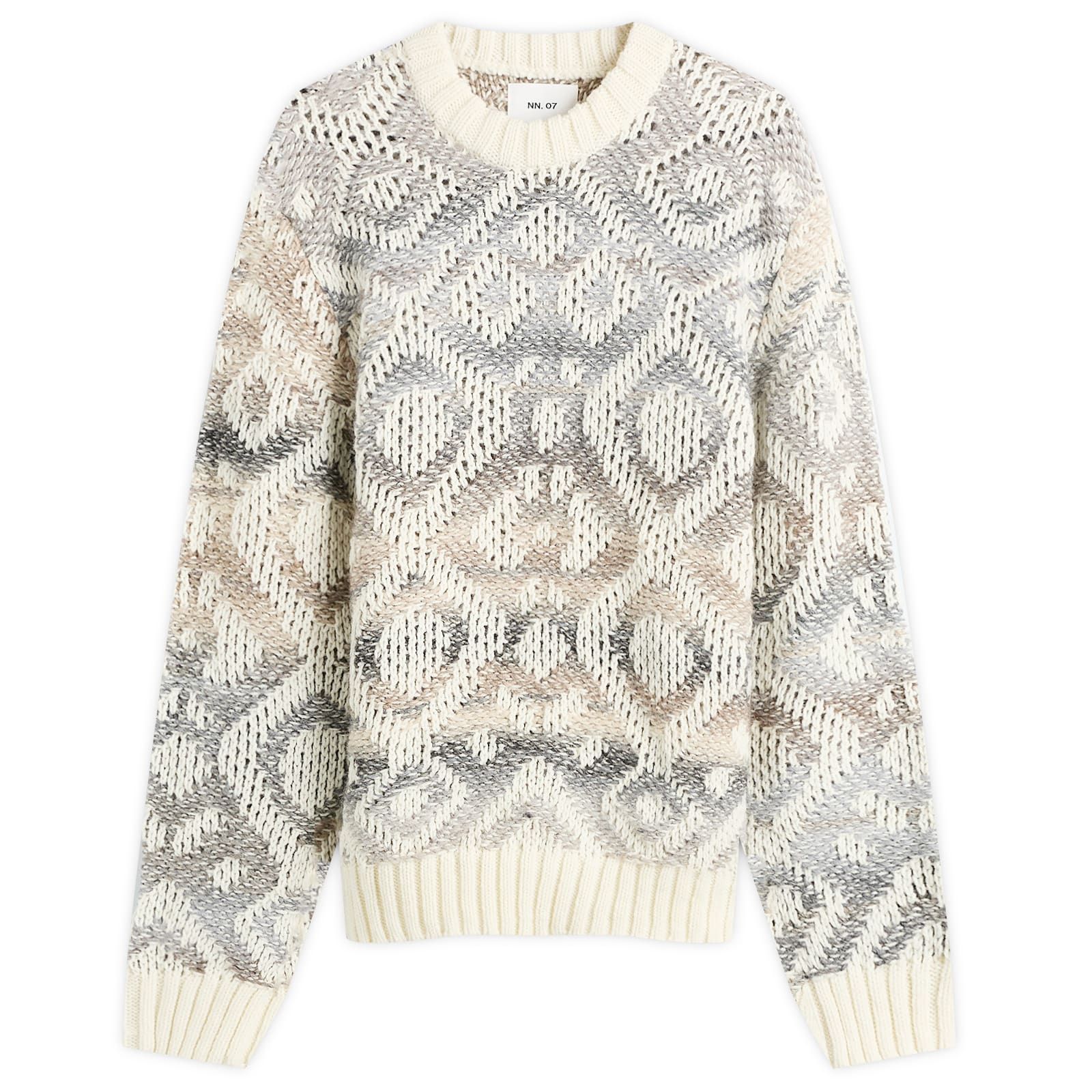 NN07 Men’s Brady Geometric Jumper Ivory