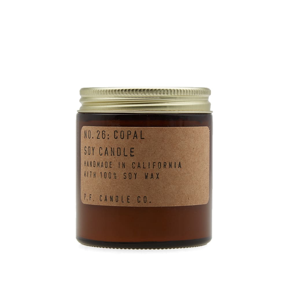 Inspired by a trip to the Caribbean coastline of Tulum, the P.F. Candle Co.’s Copal fragrance fills the room with a woody and spicy aroma; subtle hints of citrus making their way through, while a vanilla and patchouli base provides a sweetness to the scent. Made in California from natural soy wax, this candle has been hand-poured into one of P.F. Candle Co’s signature apothecary-inspired jars for an authentic and reusable addition to your home.

3.5oz
Natural Soy Wax
Phthalate-Free Fragrance Oil
Cotton Wick
20-25 Hours Burn Time
Handmade in California
Also Available in 7.2oz