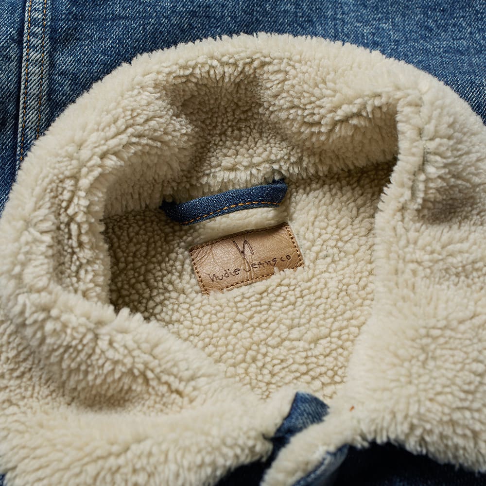 NUDIE JEANS NUDIE LENNY HEAVY USED SHERPA DENIM JACKET