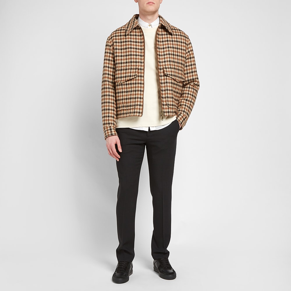 AMI Wool Check Blouson Brown & Beige | END.