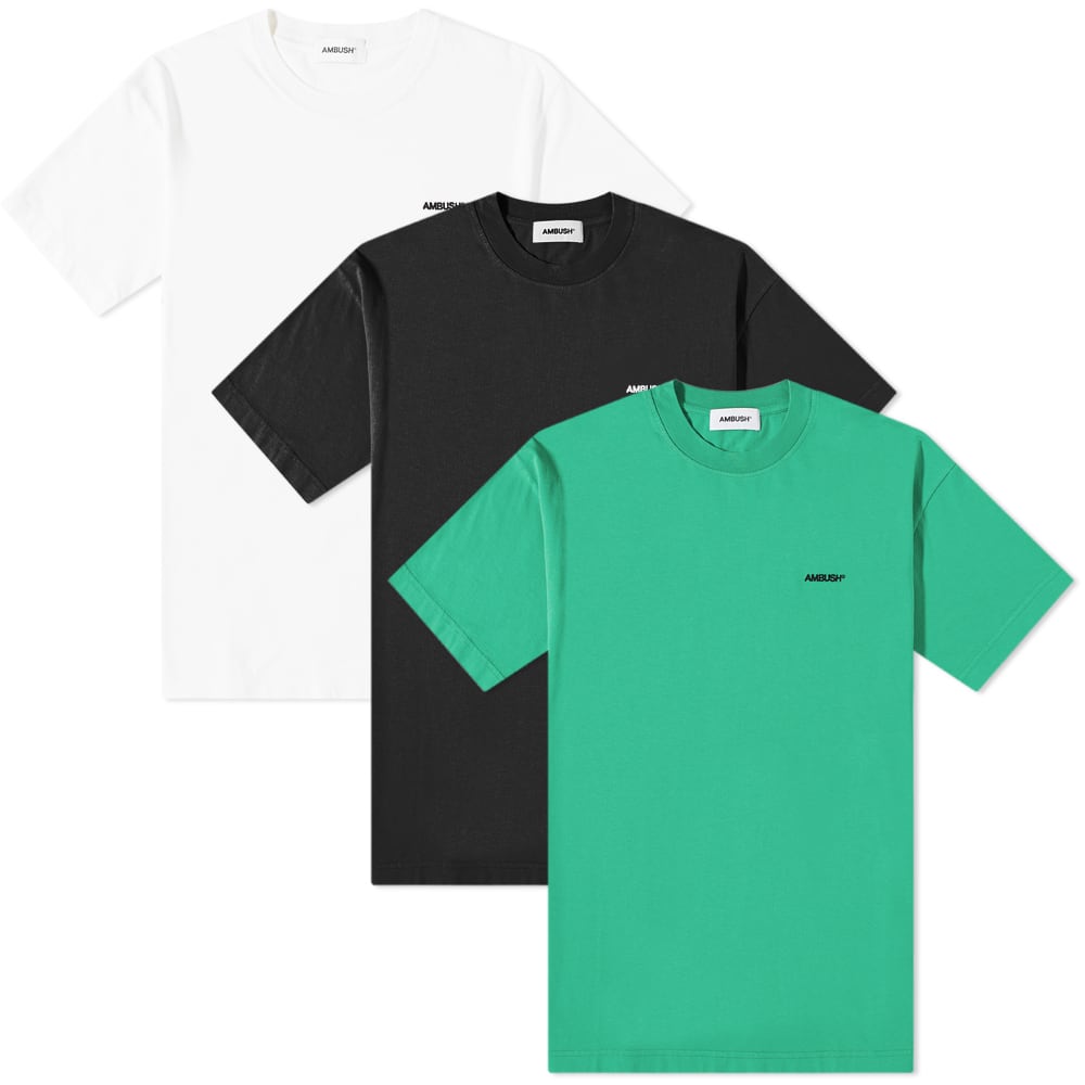 Ambush 3 Pack Logo T-Shirt White, Black & Green | END. (KR)
