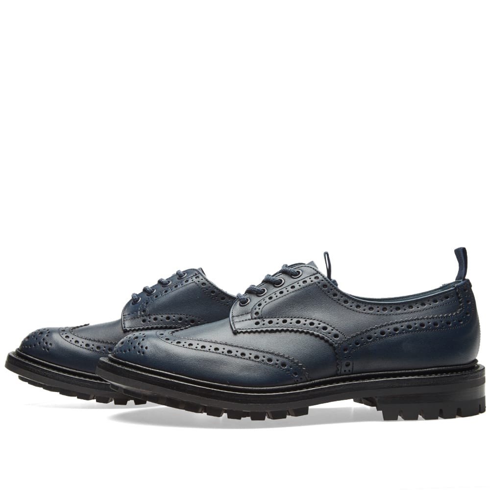 END. x Tricker's Commando Sole Bourton Brogue Navy Hass | END.