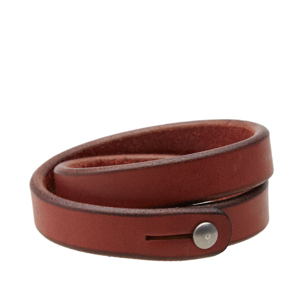 Tanner Goods Double Wrap Wristband Cognac & Stainless Steel | END. (US)