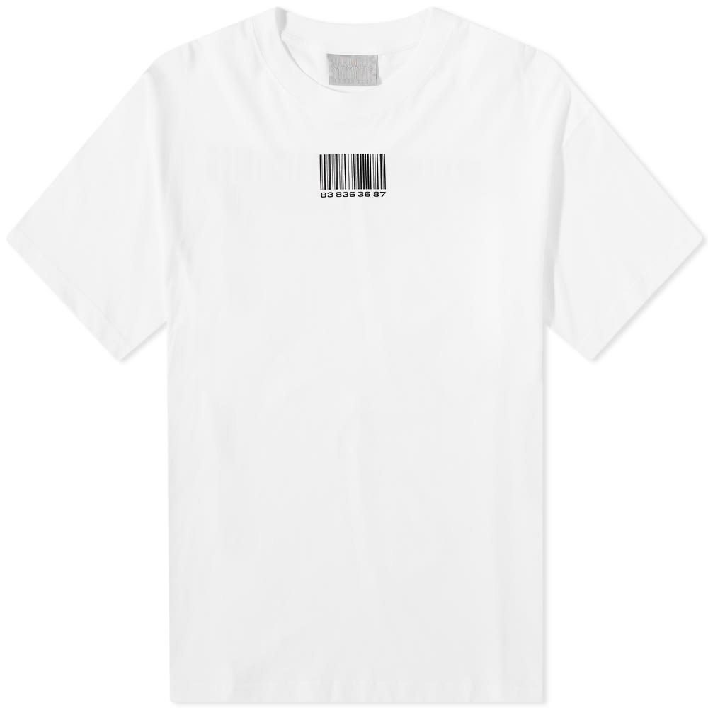 Tシャツ・カットソー VTMNTS SS23 'Barcode' shirt (VL16SH140W WHITE) VTMNTS Men's Big Barcode T-Shirt in White VTMNTS
